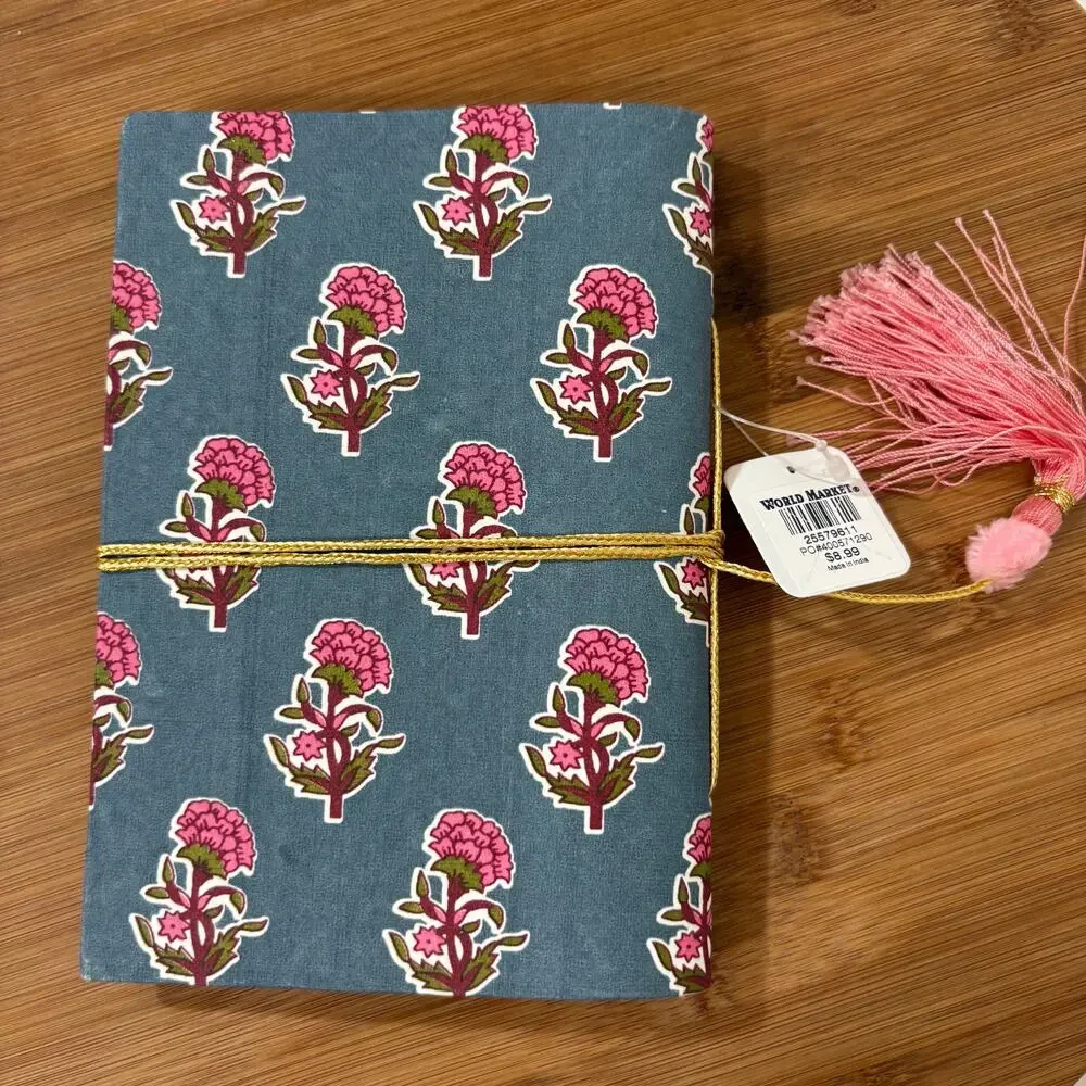 Blank Notebook Floral Gold World Market Blank Pages 5